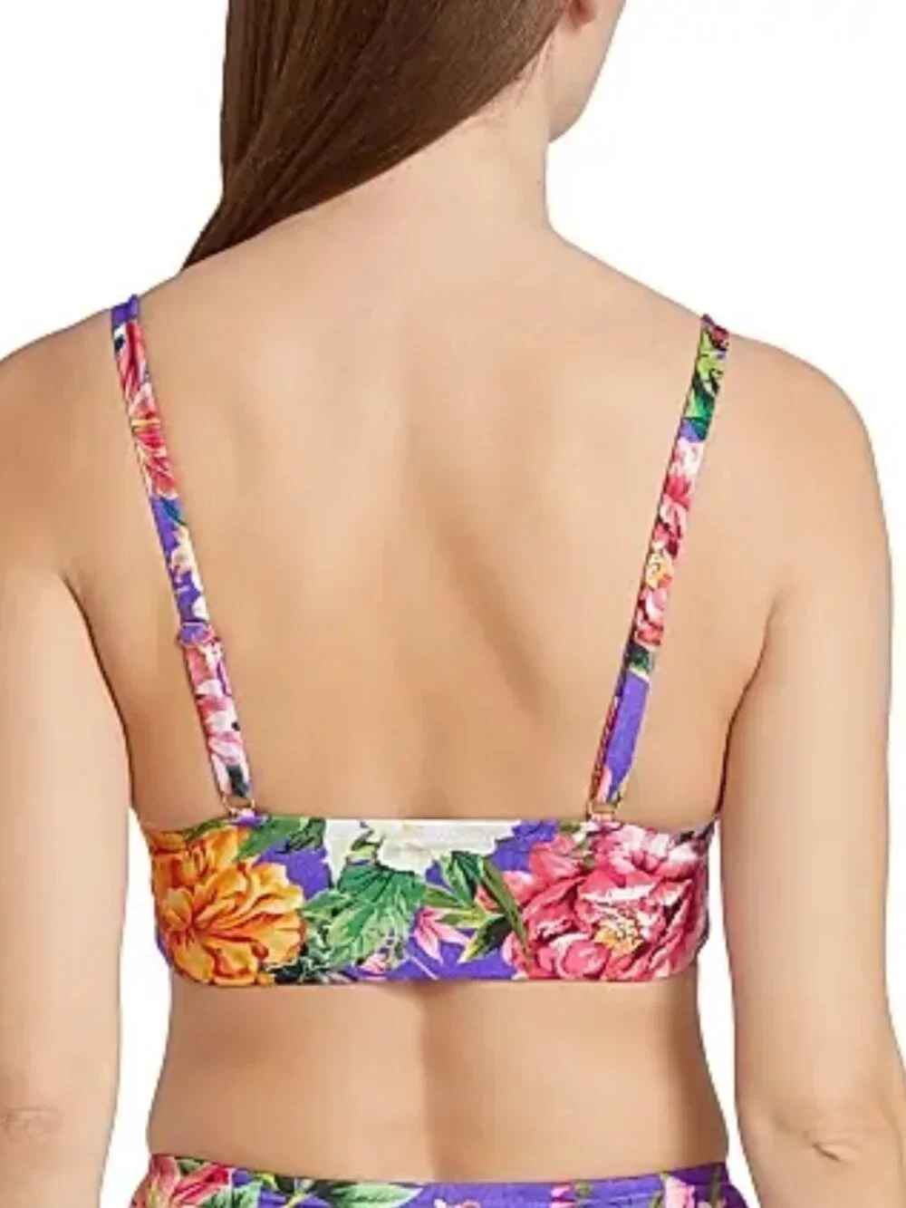 NWT Johnny Was  Floral Crisscrossed Bikini Top Medium M